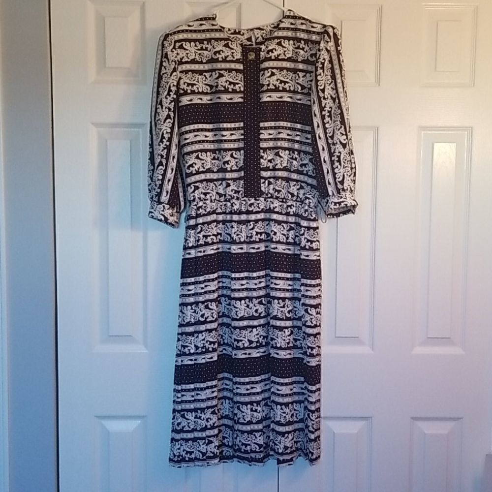 Vintage 80s multi-print polka dot pleated …